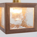 Helnys Glass & Walnut Wood Adjustable LED Pendant Lamp - Nordic Modern Hanging Light