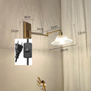 Helnys Glass LED Wall Sconce Adjustable Arm Bedroom Living Room Lamp