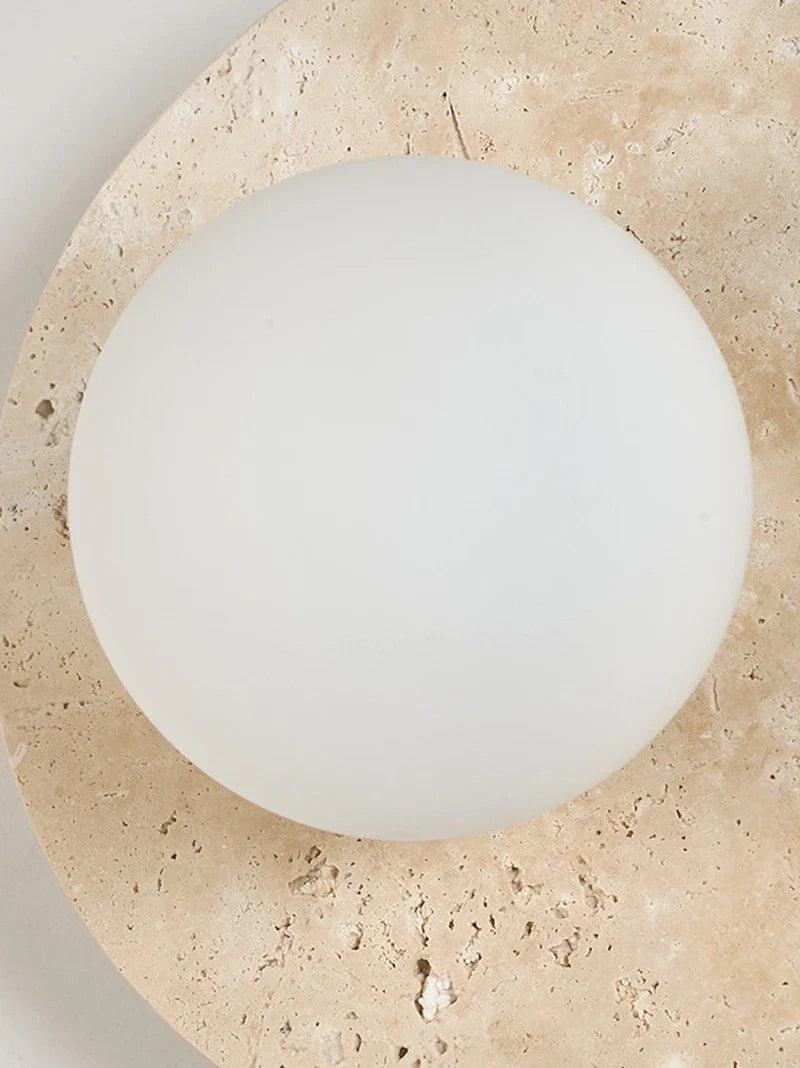 Helnys LED Travertine Glass Wall Lamp Yellow Room Decoration Light