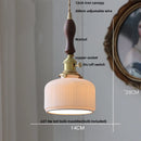 Helnys Wood Ash LED Pendant Light - Modern Nordic Hanging Lamp for Bedroom and Study