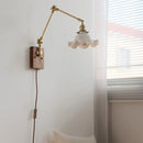 Helnys Ceramic Flower Design LED Wall Lamp for Bedroom and Bathroom