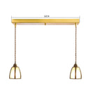 Helnys Nordic Copper LED Pendant Light with Knob Switch - Modern Hanging Lamp