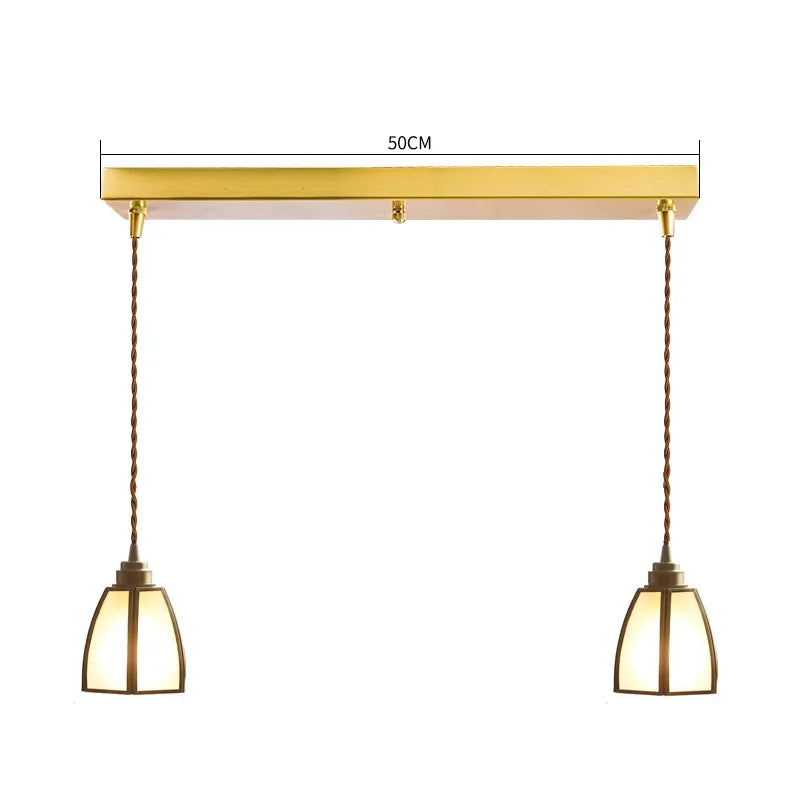 Helnys Nordic Copper LED Pendant Light with Knob Switch - Modern Hanging Lamp