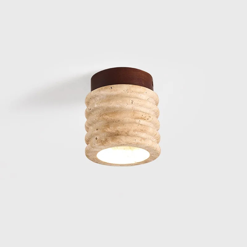 Helnys Wood Canopy LED Ceiling Light - Yellow Stone Home Indoor Decor Fixtures