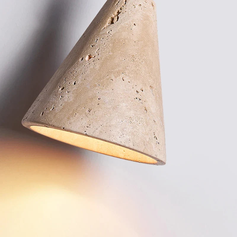 Helnys Adjustable LED Pendant Lights Yellow Travertine Hang Lamp Nordic Modern Wood