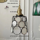Helnys Green Glass LED Pendant Lamp Coffee Hallway Living Room Vintage Copper