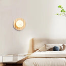 Helnys Yellow Cave Stone LED Wall Sconce with Pull Chain and Glass Stair Light