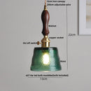 Helnys Walnut Wood Glass LED Pendant Lamp Adjustable Hanging Light