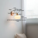 Helnys Nordic LED Wall Light Copper Arm White Glass Bedside Lamp