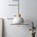 Helnys Nordic Wood LED Pendant Lamp with White Ceramic Ball