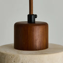 Helnys Modern LED Pendant Light Fixture with Wood Canopy for Restaurant Living Room