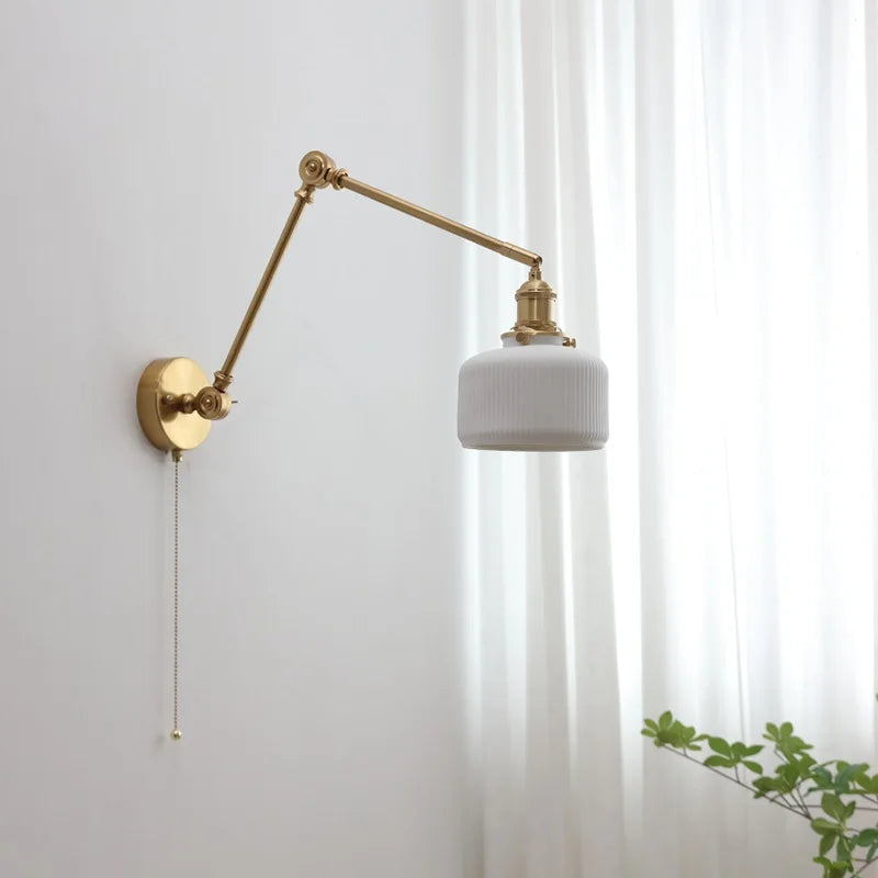 Helnys Copper Swing Arm LED Wall Sconce Up Down Nordic Modern Wandlamp
