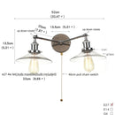 Helnys 2-Head LED Wall Sconce with Pull Chain Switch for Home, Coffee Bar, Bathrooms