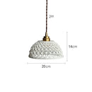 Helnys White Ceramic LED Pendant Lights - Nordic Modern Copper Hanging Lamp