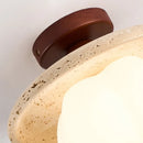 Helnys Yellow Travertine Stone Glass LED Ceiling Light - Nordic Modern Design