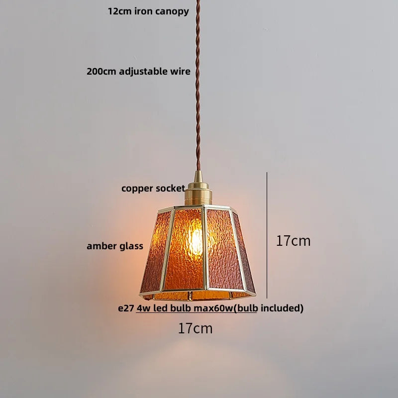 Helnys Blue Glass LED Pendant Light - Nordic Modern Hanging Lamp