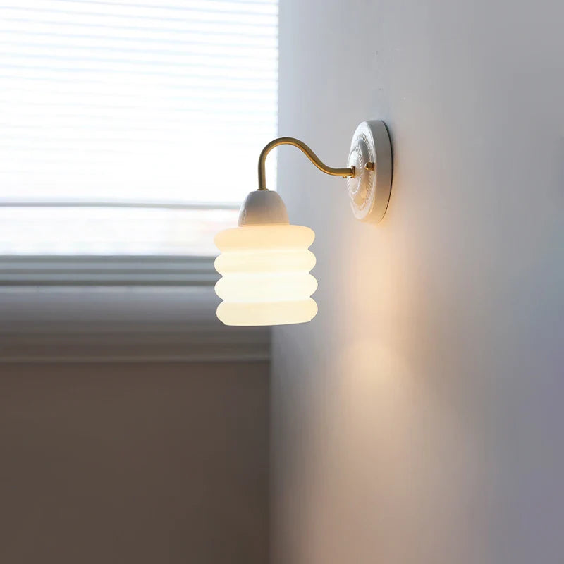 Helnys Modern Nordic Glass Ceramic Wall Lamp for Bedroom Kitchen Stair Decoration