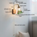 Helnys Square Glass LED Wall Lamp Gold Color Swing Arm Interior Lighting