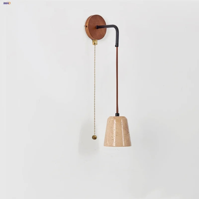 Helnys LED Wall Lamp Yellow Travertine Stone Nordic Modern Stair Light