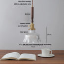 Helnys Ceramic & Walnut Wood LED Pendant Lamp with Knob Switch