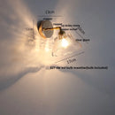 Helnys Tiffany Blue Glass LED Wall Sconce with Rotate Copper Pull Chain Switch