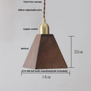 Helnys Nordic Copper Socket Wood LED Pendant Light for Dining Room