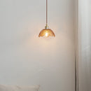 Helnys Nordic Modern Amber Glass LED Pendant Light with Adjustable Hanging Lamp