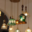 Helnys Glass Copper LED Pendant Lights for Kitchen Bedroom Living Room Loft