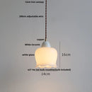 Helnys White Glass Copper LED Pendant Light Fixture - Modern Nordic Design