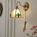 Helnys Glass Brass LED Wall Sconce Light Fixture for Dining Living Room