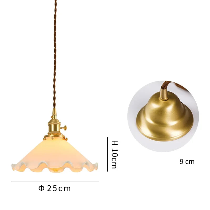 Helnys Nordic Glass LED Pendant Lamp for Coffee Bedroom Living Room