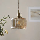 Helnys Amber Glass LED Hanging Lamp Adjustable Nordic Stair Pendant Light