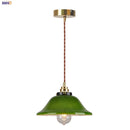 Helnys Green Glass LED Pendant Lights for Reading and Dining Room