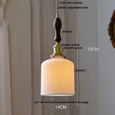 Helnys Ceramic LED Pendant Light Fixture with Brass Knob Switch