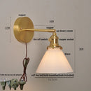 Helnys Nordic LED Wall Light Glass Up Down Rotate Copper Bedside Lamp