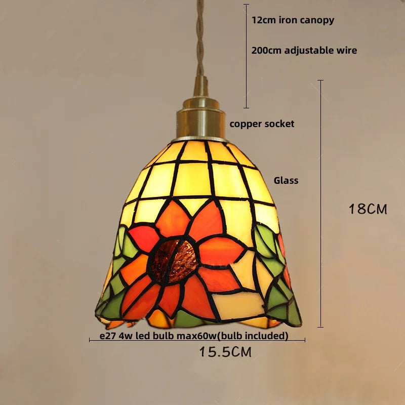 Helnys Walnut Wood LED Glass Pendant Light Fixture - Modern Nordic Hanging Lamp