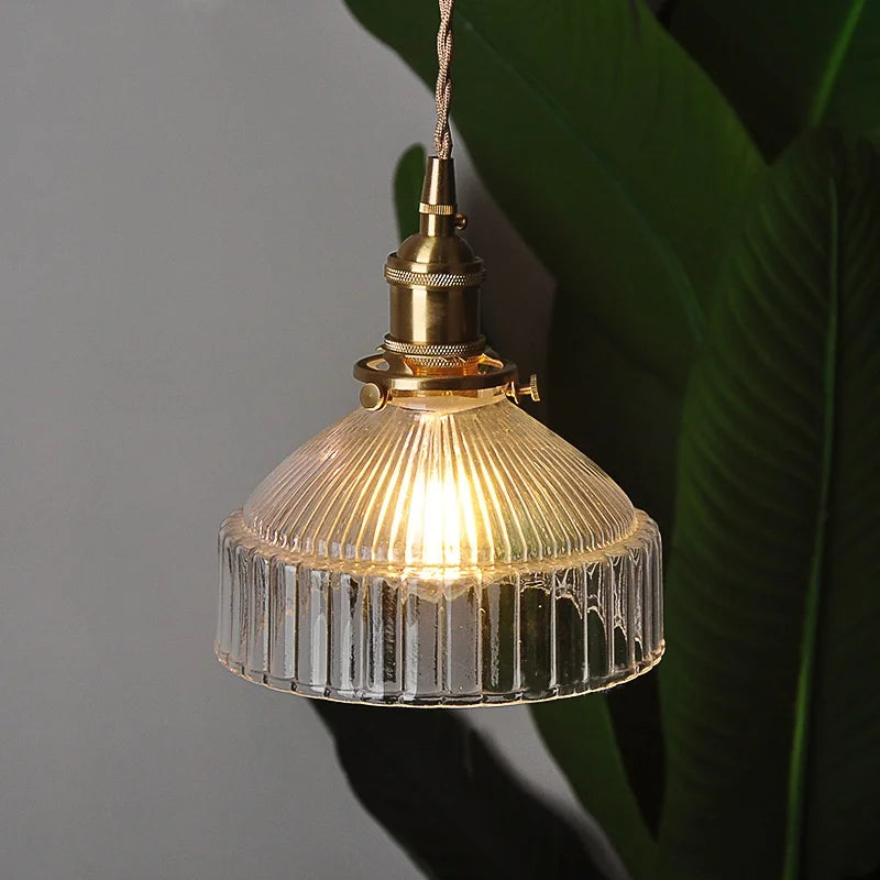 Helnys Clear Glass LED Pendant Lamp Modern Adjustable Hanging Light
