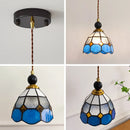 Helnys Vintage Tiffany Glass Pendant Light Fixture Wood Copper Hand Stitching LED ]).
