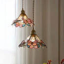 Helnys Butterfly Glass Copper LED Pendant Lamp for Home Indoor Decor