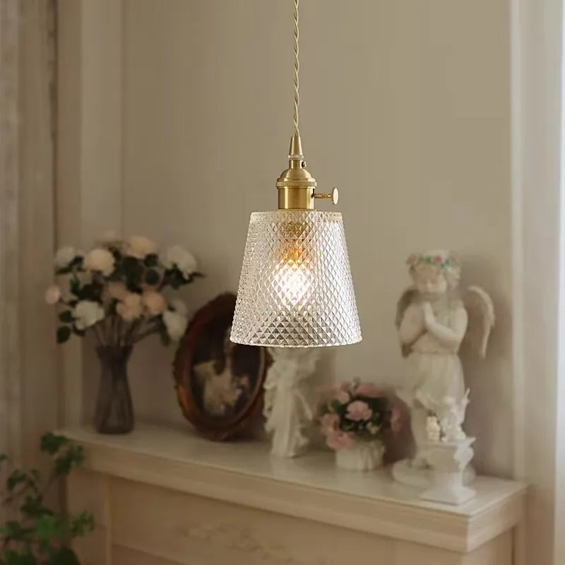 Helnys Glass LED Pendant Lamp with Adjustable Knob Switch