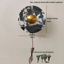 Helnys Round Stone LED Wall Lamp Sconce Shower White Ball G9 Bulb