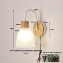 Helnys Nordic Glass LED Wall Light with Pull Chain Switch - Stylish Sconce for Home Decor