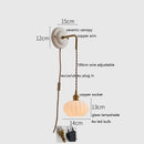Helnys White Glass LED Wall Lights with Copper Arm Socket for Bedroom & Living Room