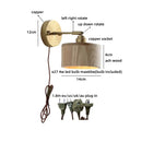 Helnys Modern Ash Wood LED Wall Lamp with Pull Chain Switch