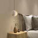 Helnys LED Pendant Light Yellow Travertine Adjustable Modern Hanging Lamp