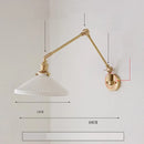 Helnys Ceramic Copper LED Wall Lamp, Adjustable Swing Arm Wall Light