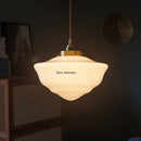 Helnys White Glass LED Pendant Lamp for Bathroom Bedroom Living Room