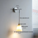 Helnys White Glass LED Wall Lights with Pull Chain Switch - Modern Nordic Design
