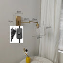 Helnys Glass LED Wall Sconce Adjustable Arm Bedroom Living Room Lamp