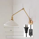 Helnys Ceramic Copper LED Wall Lamp, Adjustable Swing Arm Wall Light